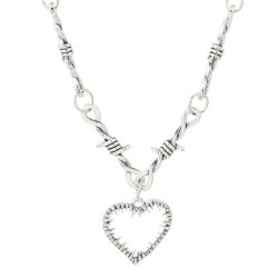 occidental style love necklaceins punk trend black man woman lovers heart-shap..