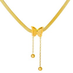occidental style samll stainless steel gilded frosting butterfly pendant  fash..