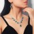  occidental style bride necklace set high-end all-Purpose crystal color clavicle chain earrings two