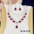  occidental style bride necklace set high-end all-Purpose crystal color clavicle chain earrings two