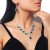 occidental style bride necklace set high-end all-Purpose crystal color clavicle chain earrings two