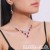  occidental style bride necklace set high-end all-Purpose crystal color clavicle chain earrings two