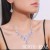  occidental style bride necklace set high-end all-Purpose crystal color clavicle chain earrings two