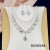  occidental style bride necklace set high-end all-Purpose crystal color clavicle chain earrings two