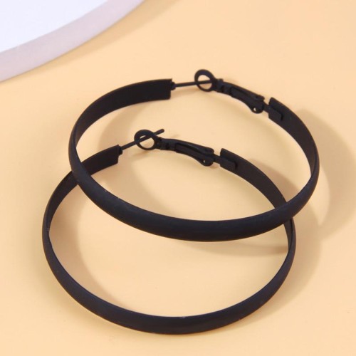 fashion concise black surface circle temperament woman buckle circle
