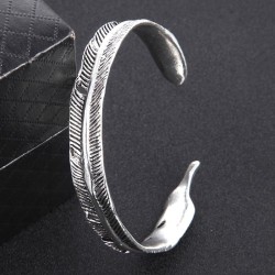 fashion retro elegant feather personality man bangle
