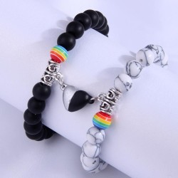 fashion concise black love Double layer bracelet