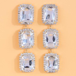 occidental style fashion gold concise shine square temperament woman ear stud