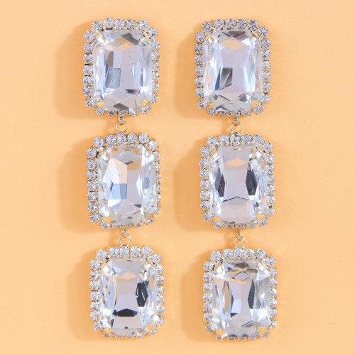 occidental style fashion gold concise shine square temperament woman ear stud