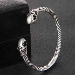 fashion retro skull opening man bangle