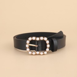 cortex Pearl belt lady all-Purpose fashion ornament day Word buckle belt belt