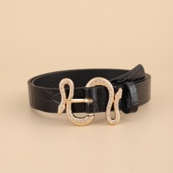 occidental style style trend fashion retro With diamond snake buckleu belt  pe..