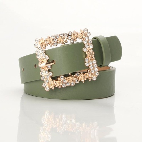 lady belt Alloy mosaic diamond buckle collocation Dress ornament belt elegant all-Purpose samllu belt