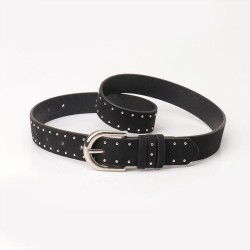  belt woman trend personality velvet surface leather Rivet lady belt retro all..