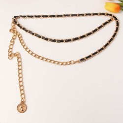 woman style Korean style fashion Metal Double layer leather chain woman orname..