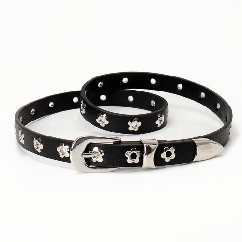 occidental styleins wind head eyes belt woman  silver color buckle new fashion all-Purpose Cowboy hollow lady b