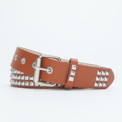 occidental style punk man belt Metal gold Word four Rivet ornament eyes buckle..
