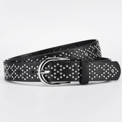 EIemu buckle Rivet punk wind eyesPU belt high lady Cowboy belt
