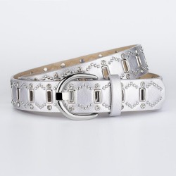 EItemu style high lady trend belt diamond Rivet punk wind buckle belt