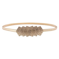 occidental style Metal belt woman fashion collocation Dress sweater Tightness ..