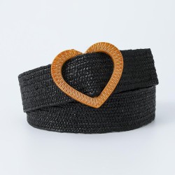  stylecmPP fashion sweet love buckle Tightness elasticity weave belt samll win..