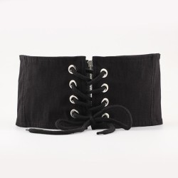 occidental style style Girdle shape lady all-Purpose Dress width belt black Ti..