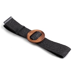 summerPP Straw fashion all-Purpose belt Korean style lady buckle Round buckle ..