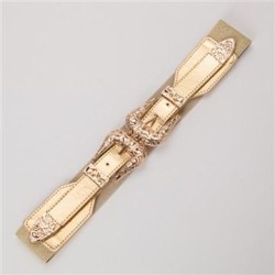 black retro carving hollow buckle width belt Double buckle elasticity Tightnes..