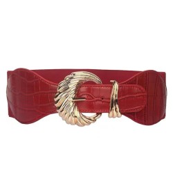 occidental style retro black width belt women dress big Waist retraction belt ..