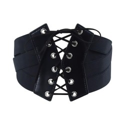 retro width belt lady elasticity Tightness Girdle ornament black belt belt