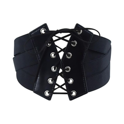 retro width belt lady elasticity Tightness Girdle ornament black belt belt