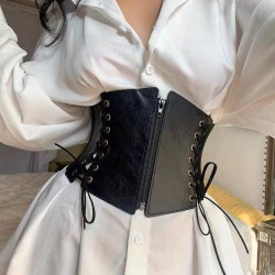occidental style punk wind retro elasticity super width Girdle women dress Dre..
