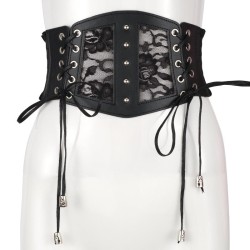 lace lady width belt elasticity Double belt ornament Dress Tightness Double le..