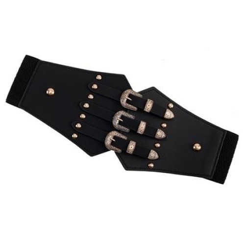  punk all-Purpose lady elasticity Rivet width belt Tightness Girdle ornament width belt