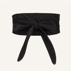 deer leather velvet surface bow Girdle style lady all-Purpose Autumn and Winte..