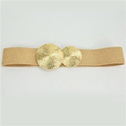  woman long belt Dress belt gold weave cotton Metal buckle head Girdle
