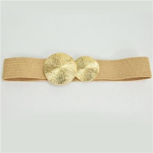  woman long belt Dress belt gold weave cotton Metal buckle head Girdle