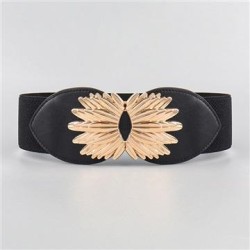 big belt Winter sun flower Alloy buckle head black Girdle all-Purpose thin ele..