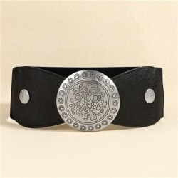 Metal Round buckle belt woman carving retro Girdle ornament big Winter all-Pur..