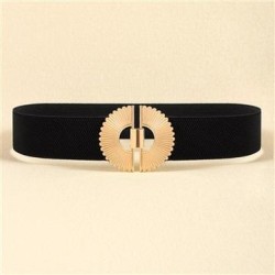  belt woman high black Tightness elasticity Girdle personality Alloy buckle Wa..