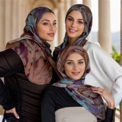  Chiffon print style long Turkey medium long woman Nation head