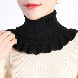 Autumn and Winter knitting woolen wind warm Collar woman pure color brief all-..