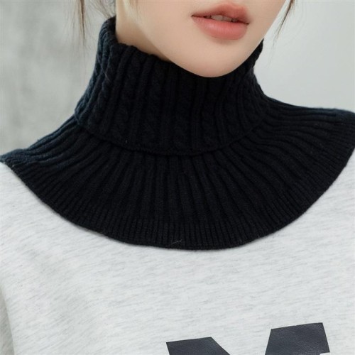 Autumn and Winter knitting woolen samll Collar pure color brief all-Purpose warm high collar woman