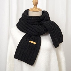 Autumn and Winter knitting scarf new warm medium long style pure color brief w..