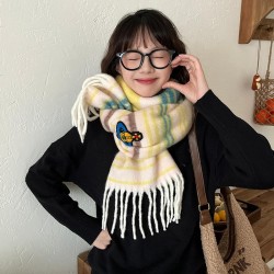 ~ Stripe imitate sheep velvet scarf woman Autumn and Winter high all-Purpose s..