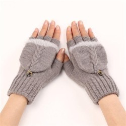  Autumn and Winter short style woolen glove woman warm fashion knitting half s..