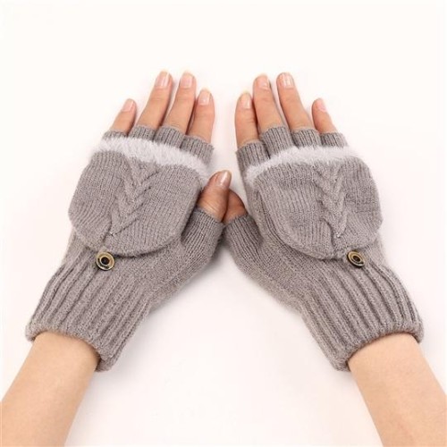  Autumn and Winter short style woolen glove woman warm fashion knitting half sleeves