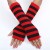 long blue patchwork Stripe woolen glove Autumn and Winter medium long style woman warm fashion knittin
