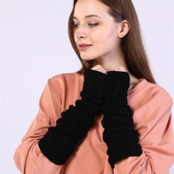 twisted long glove Korean style woman Autumn and Winter half woolen glove knit..