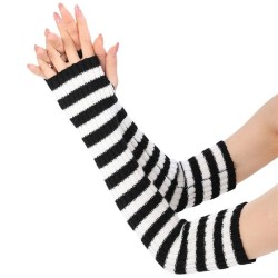  Autumn and Winter knitting woolen long style glove man woman dance half warm ..